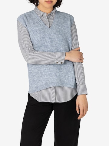 TIMEZONE - Pullover 'V-Neck Vest' em azul: frente