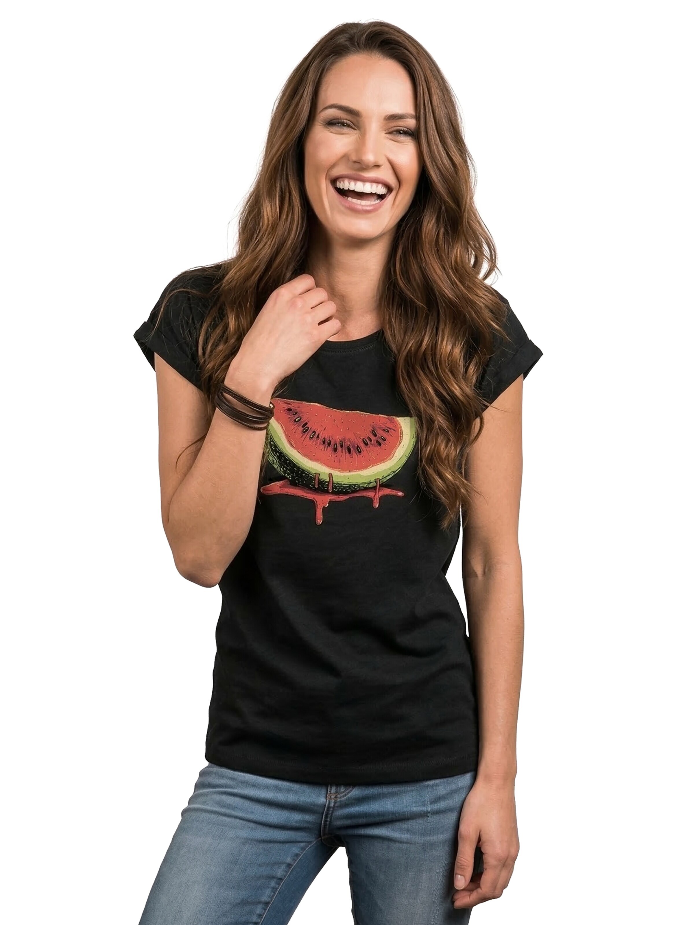 MAKAYA Shirt 'Watermelon' in Black