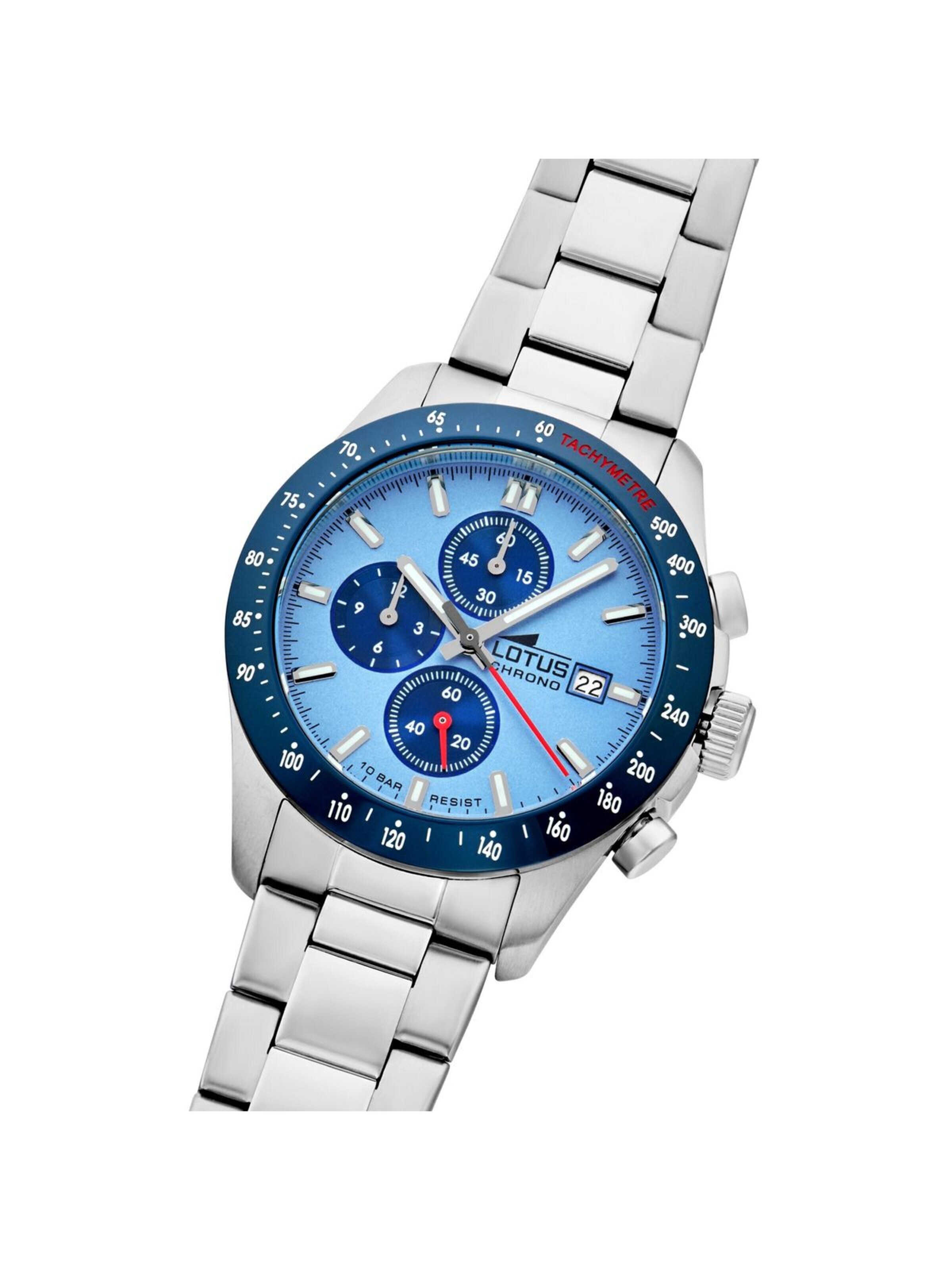 Montre à affichage analogique Lotus en bleu