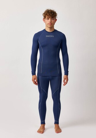 SNOCKS Base Layer in Blue: front