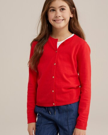 WE Fashion Knit cardigan in Red: front