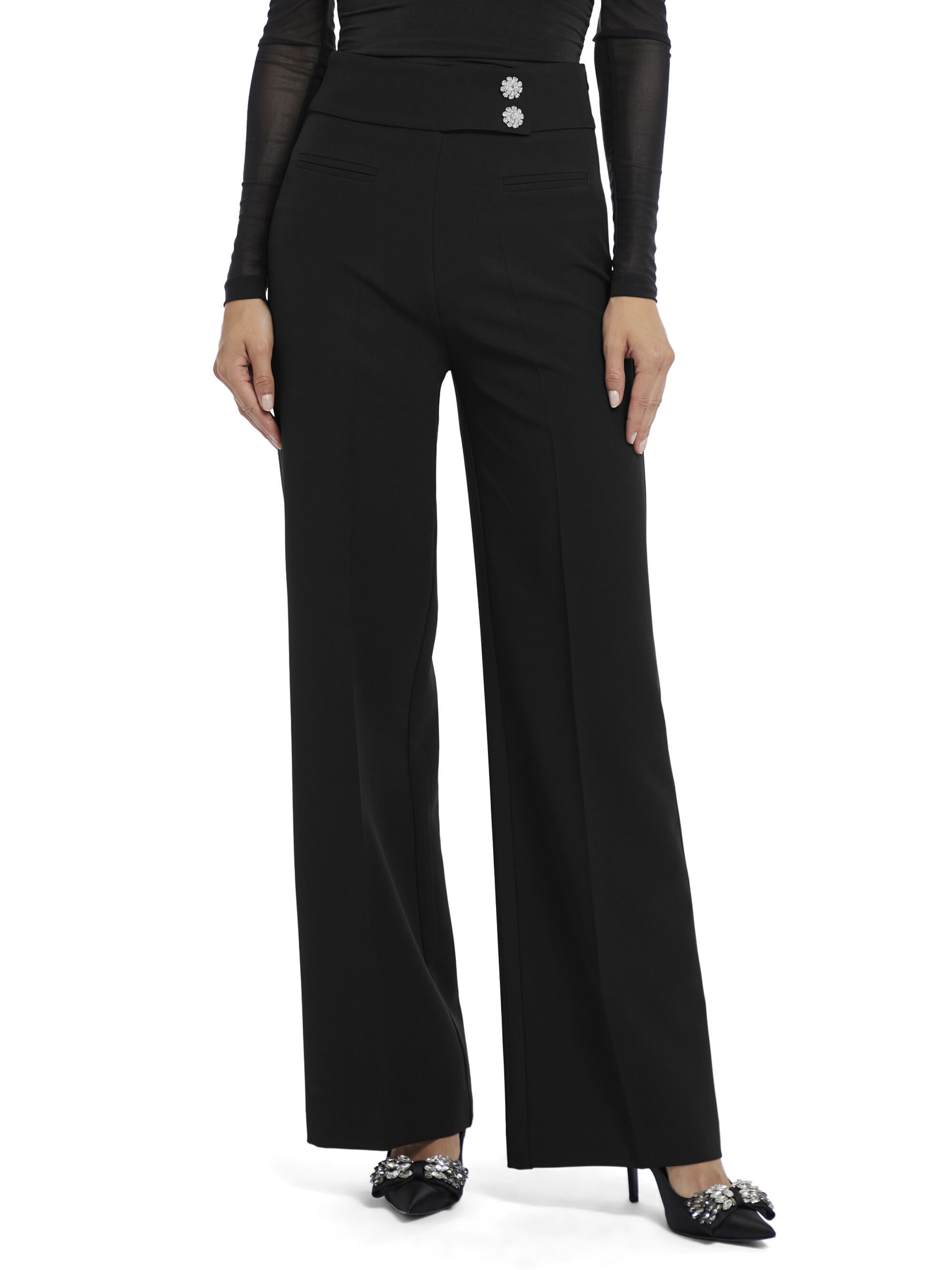 Regular Pantalon à plis 'Coreana' Nicowa en noir : devant