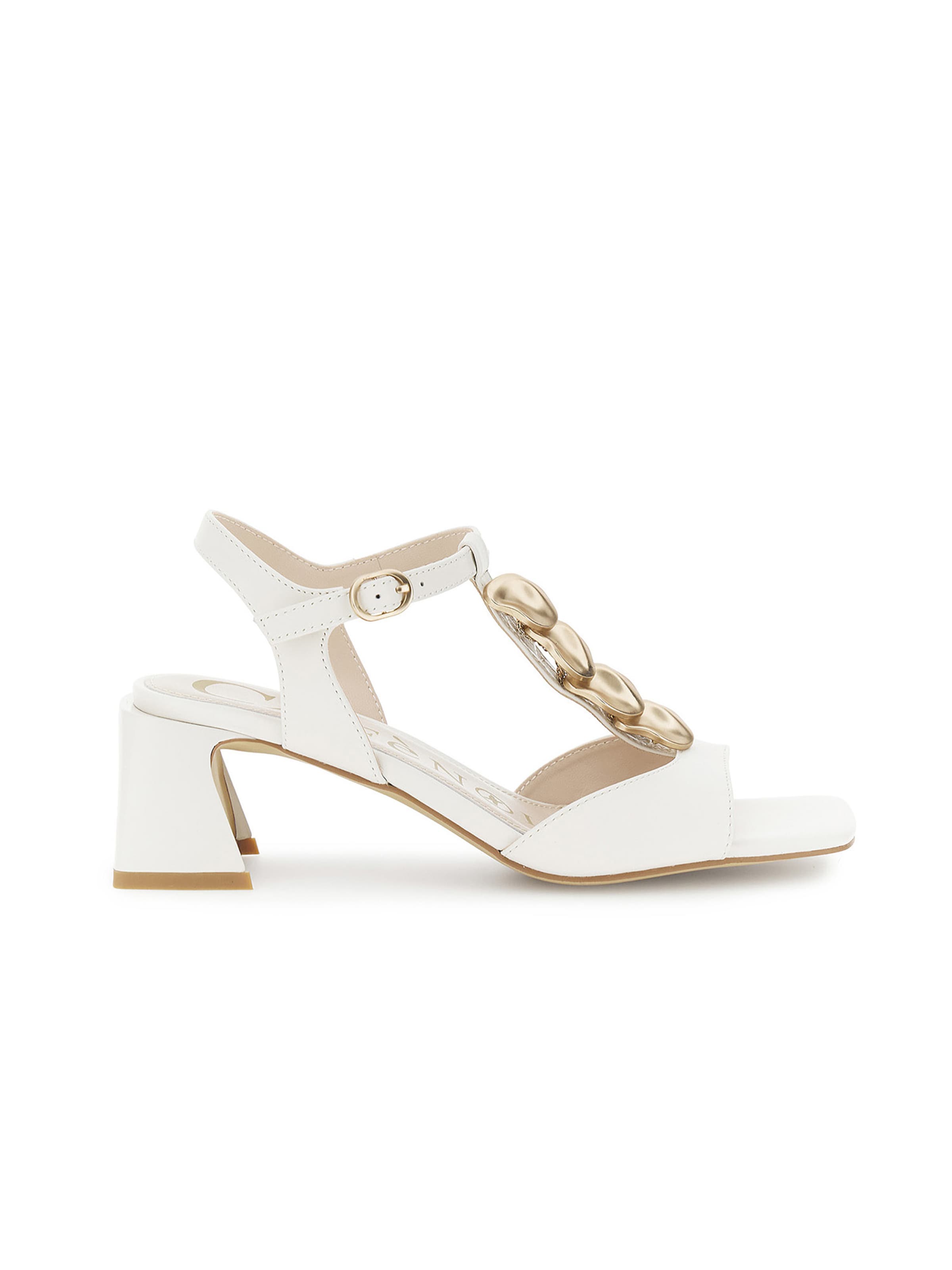 CAFè NOIR Sandalen met riem in Beige: voorkant