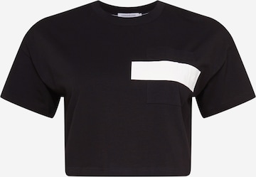 Calvin Klein Jeans Curve Shirt 'Hero' in Zwart: voorkant