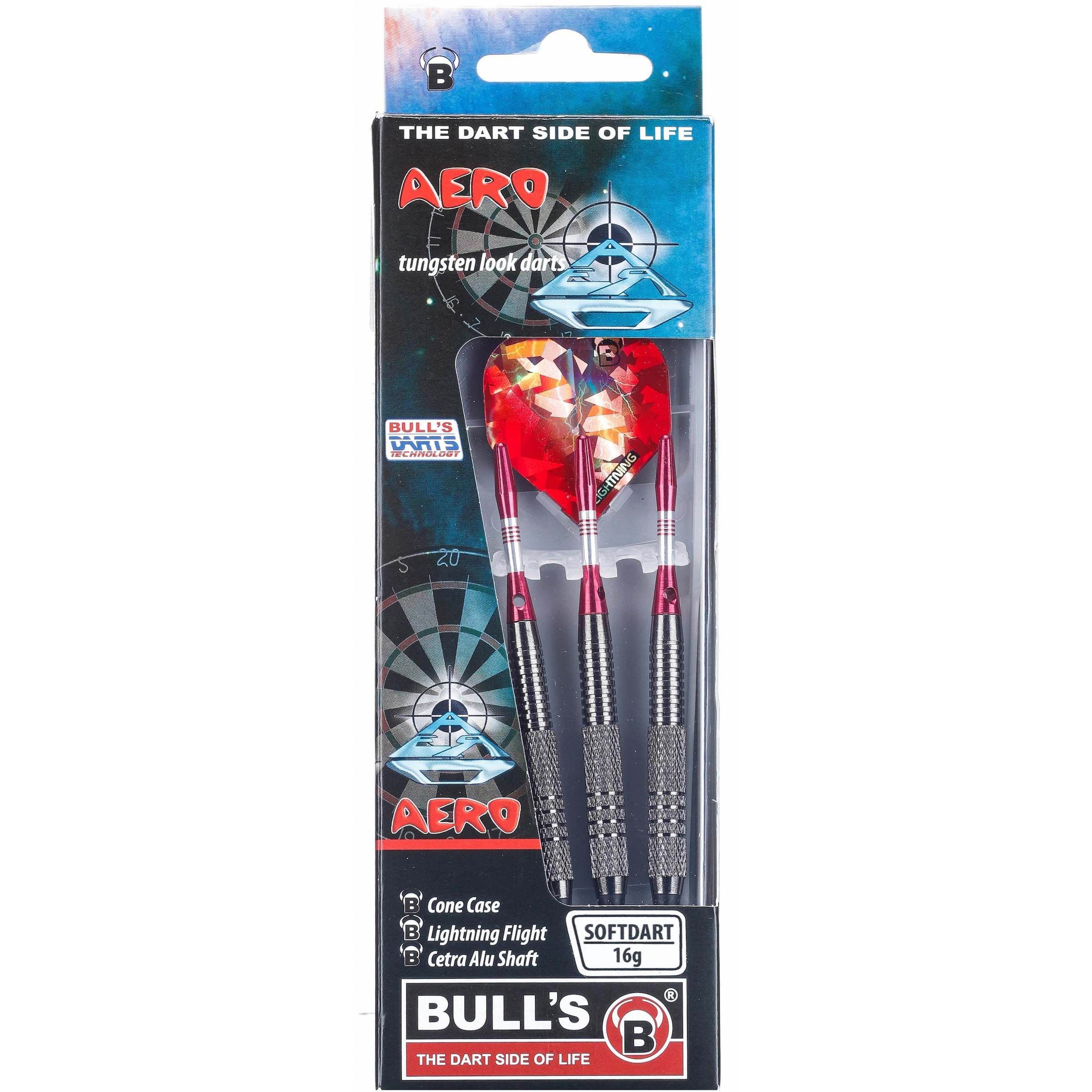 BULL'S Dartpfeil 'Aero' in Silber: Vorderseite