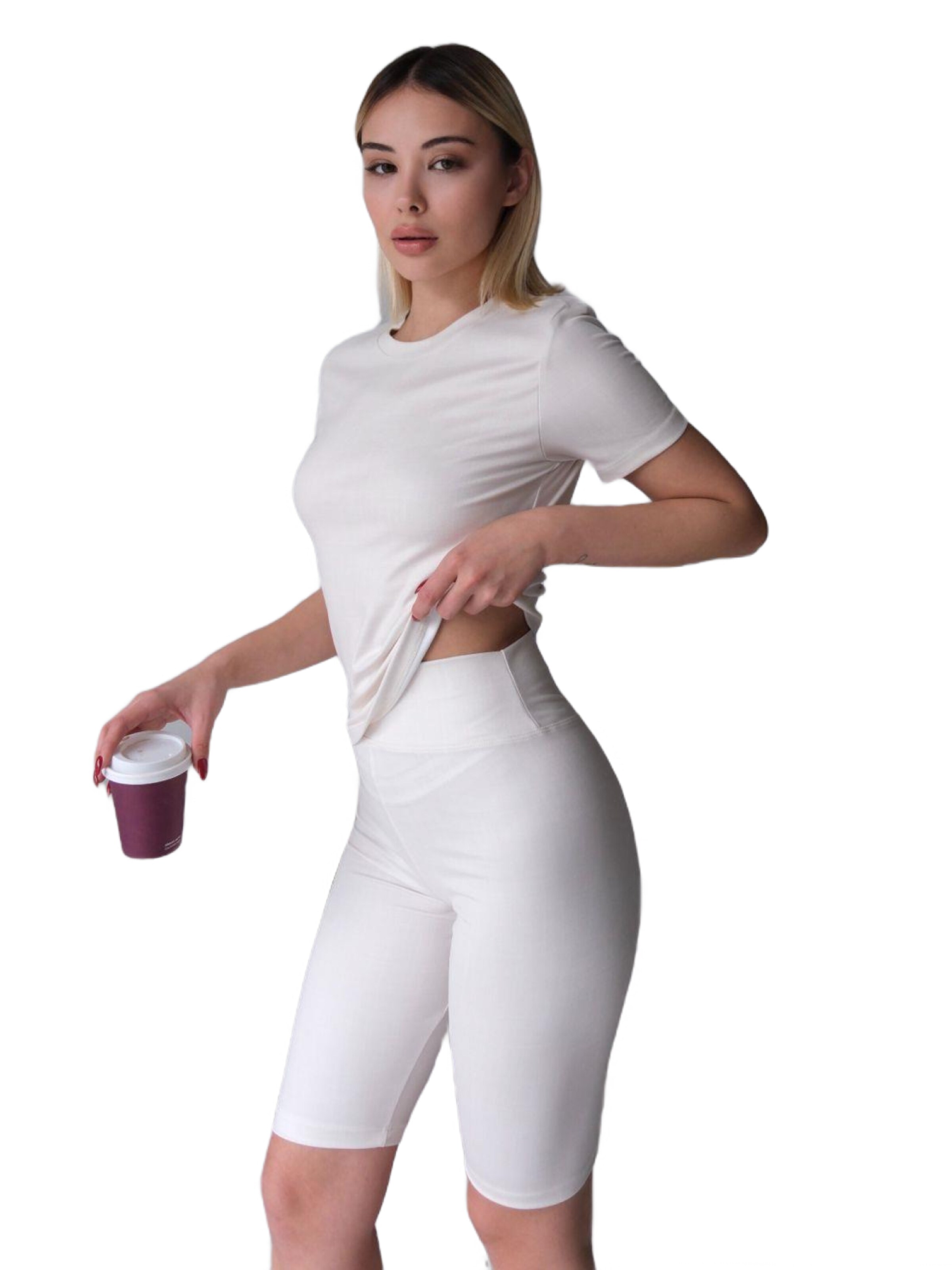 C&City Skinny Shorts in Weiß