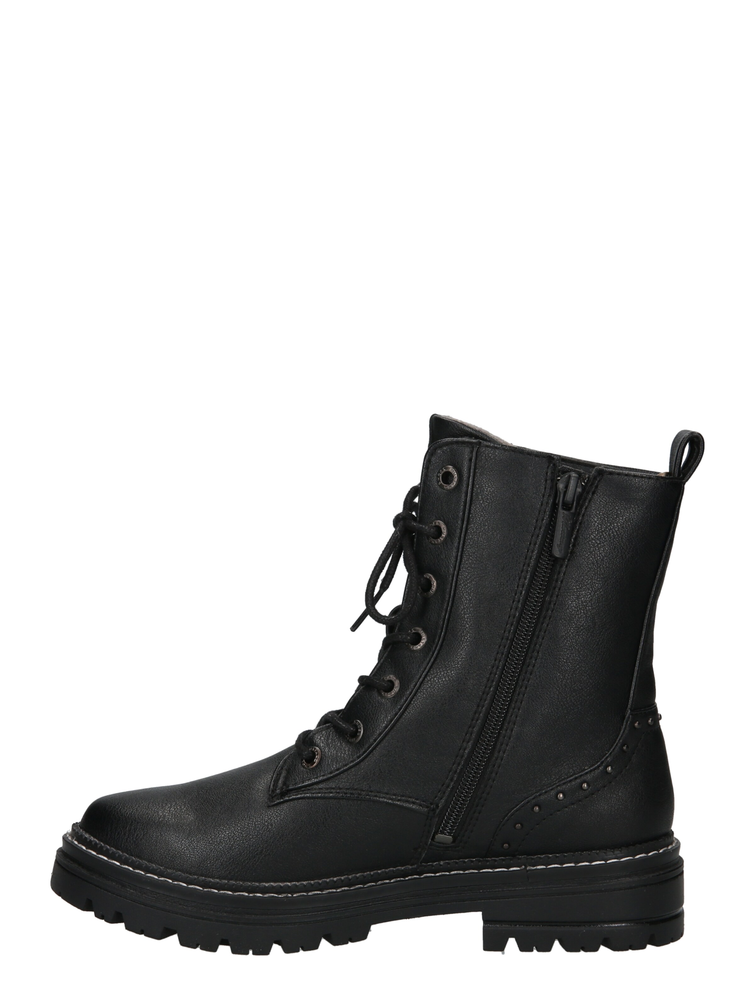 MUSTANG Schnürstiefelette in Schwarz