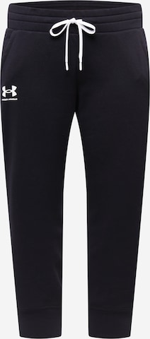 UNDER ARMOUR Tapered Sports trousers in Black: front