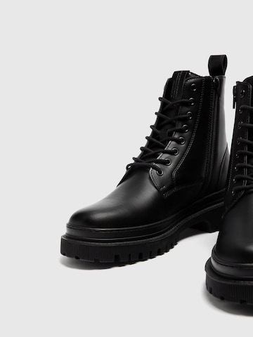 Pull&Bear Lace-Up Boots in Black