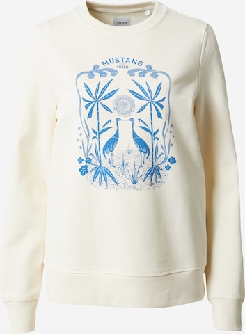 MUSTANG Sweatshirt i hvid: forside