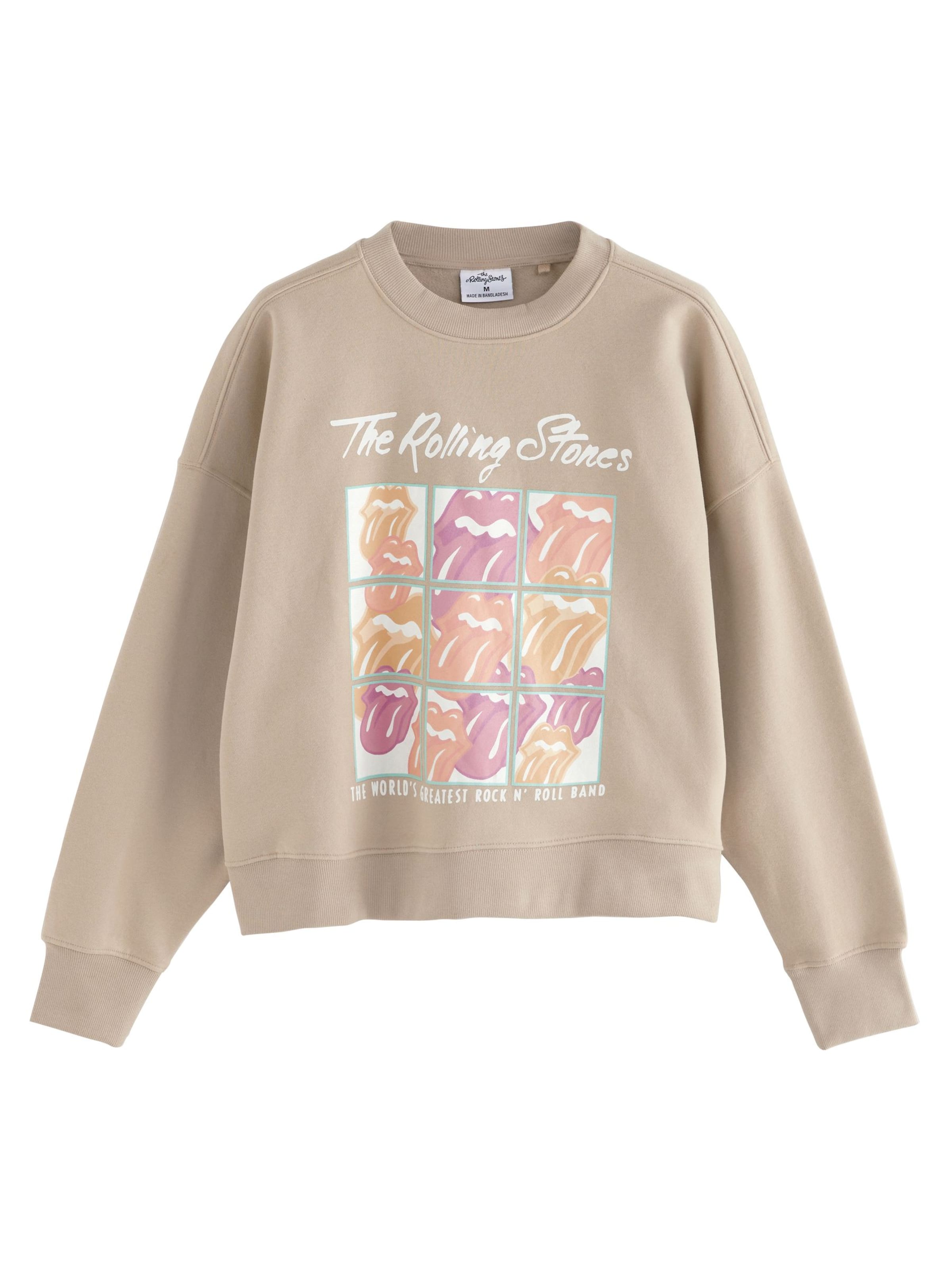 Next Sweatshirt 'Rolling Stones License Summer Pastels' in Beige: Vorderseite