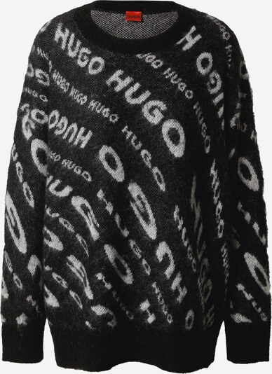HUGO Širok pulover 'Sidimmer' | pegasto siva / črna barva, Prikaz izdelka