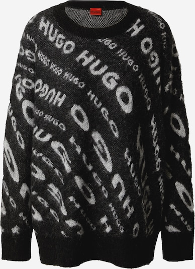 HUGO Red Υπερμέγεθες πουλόβερ 'Sidimmer' σε γκρι μελανζέ / μαύρο, Άποψη προϊόντος