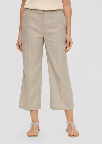 s.Oliver BLACK LABEL Wide leg Broek in Beige: voorkant