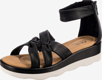 CLARKS Strap Sandals ' Clara Rae ' in Black: front