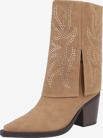 Ital-Design Cowboy Boots in Beige: front