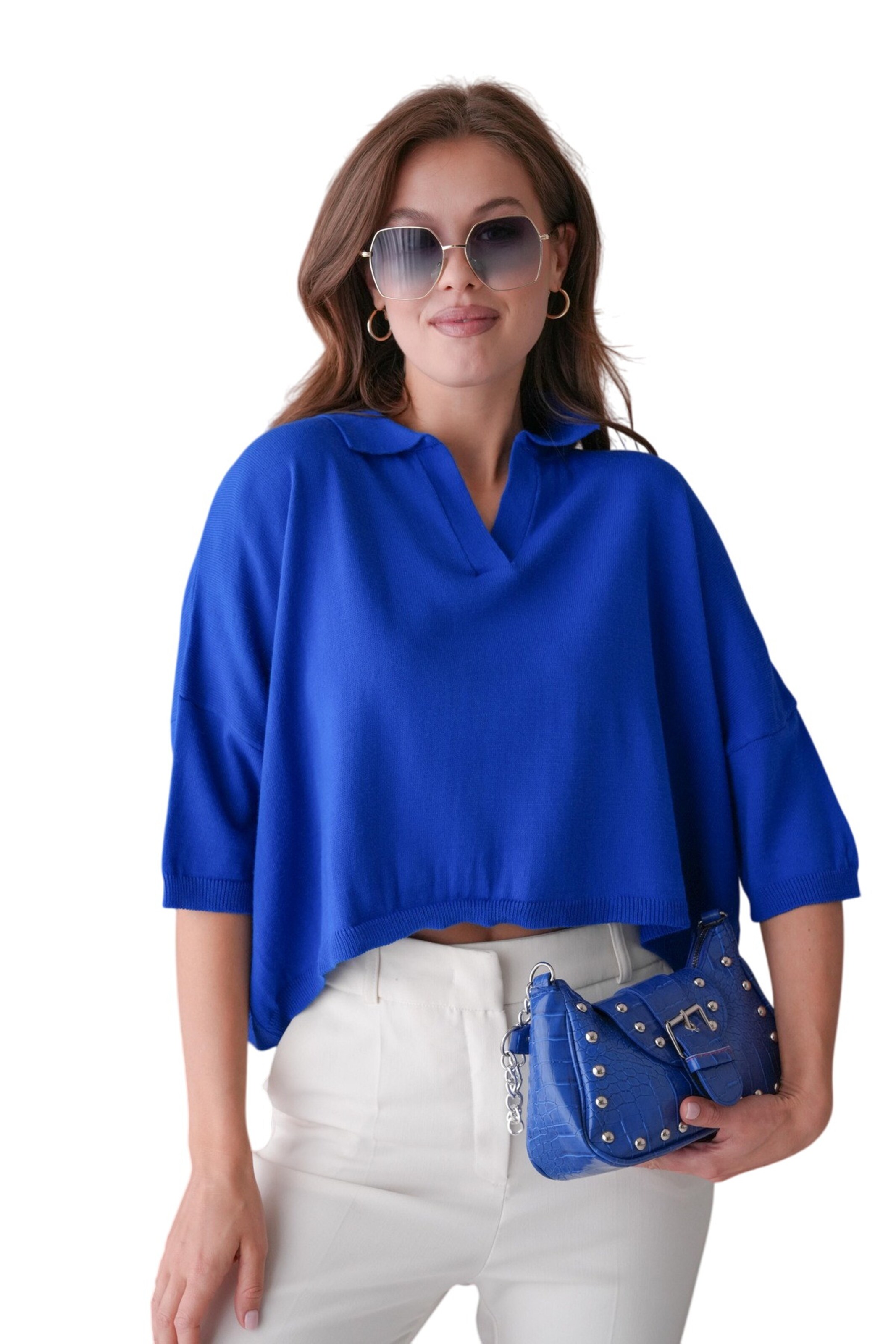 WOMAN VISION Sweater in Blue: front