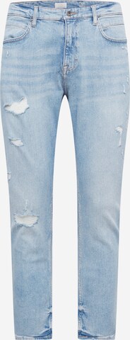 QS Tapered Jeans i blå: forside