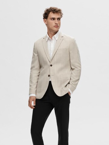 Coupe regular Veste de costume SELECTED HOMME en beige : devant