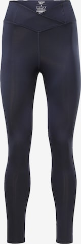 Reebok Sport Skinny Workout Pants 'Workout Ready' in Blue: front