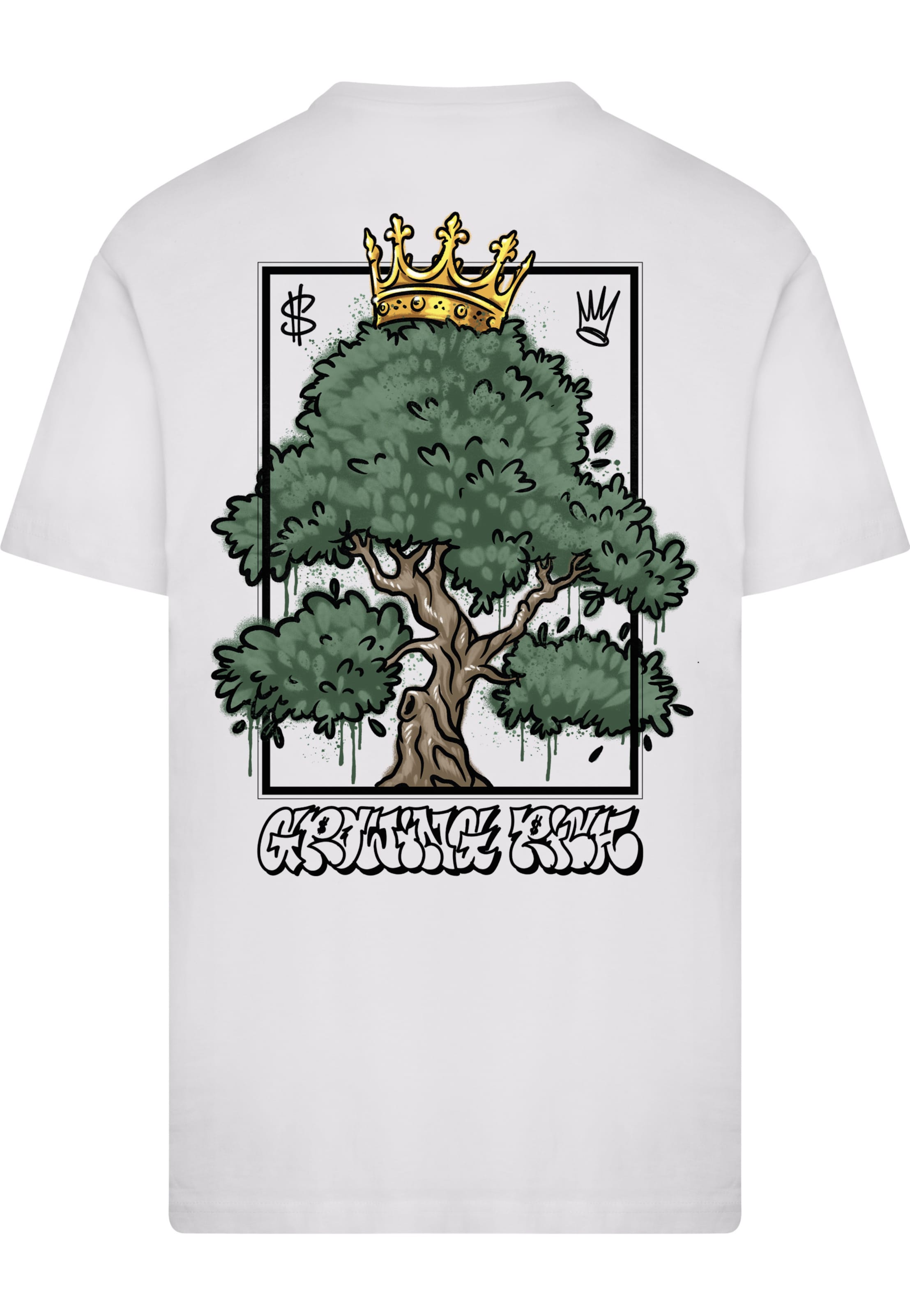 Mister Tee Póló 'Growing Rich Crown On' - fehér