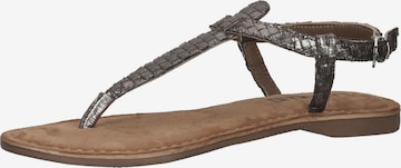 LAZAMANI T-Bar Sandals in Brown: front