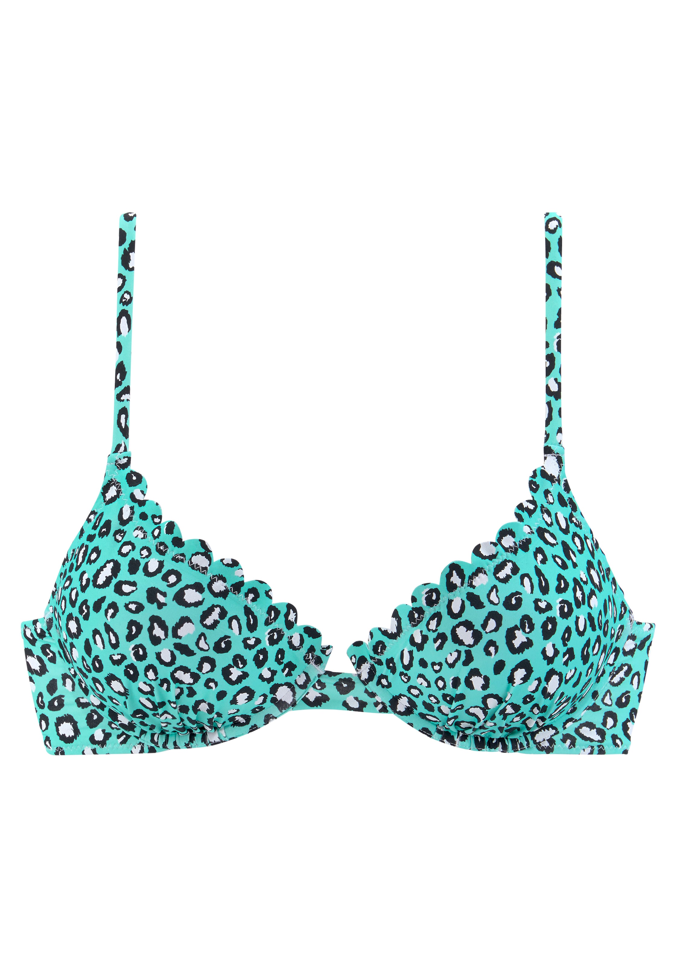 LASCANA - Clásico Top de bikini en azul: frente