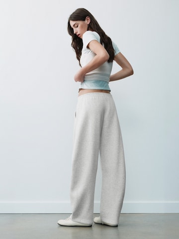Pull&Bear Wide leg Broek in Grijs