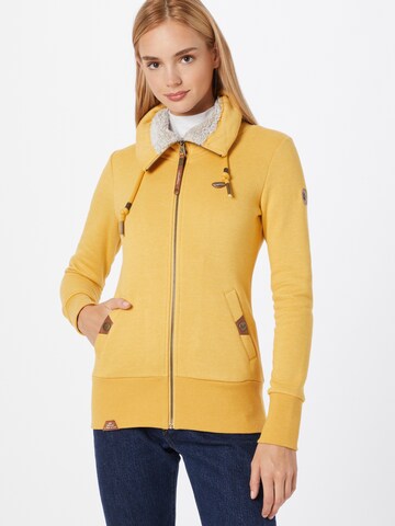 Ragwear Zip-Up Hoodie 'RYLIE' in Yellow: front