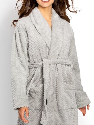 Momenti Per Me Long Bathrobe 'Lauren' in Grey: front