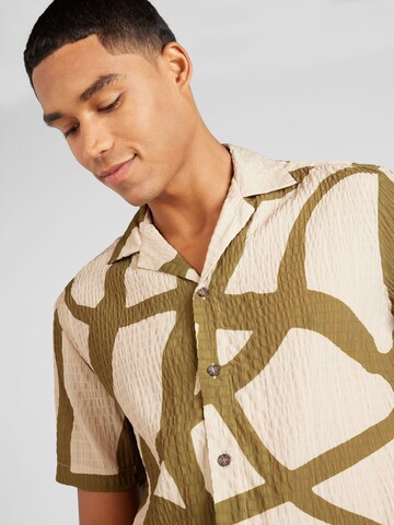 River Island Regular fit Button Up Shirt 'GEO VINE' in Green
