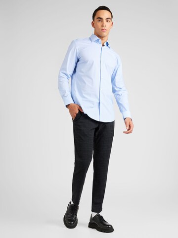 BOSS Slim fit Business Shirt 'H-HANK' in Blue