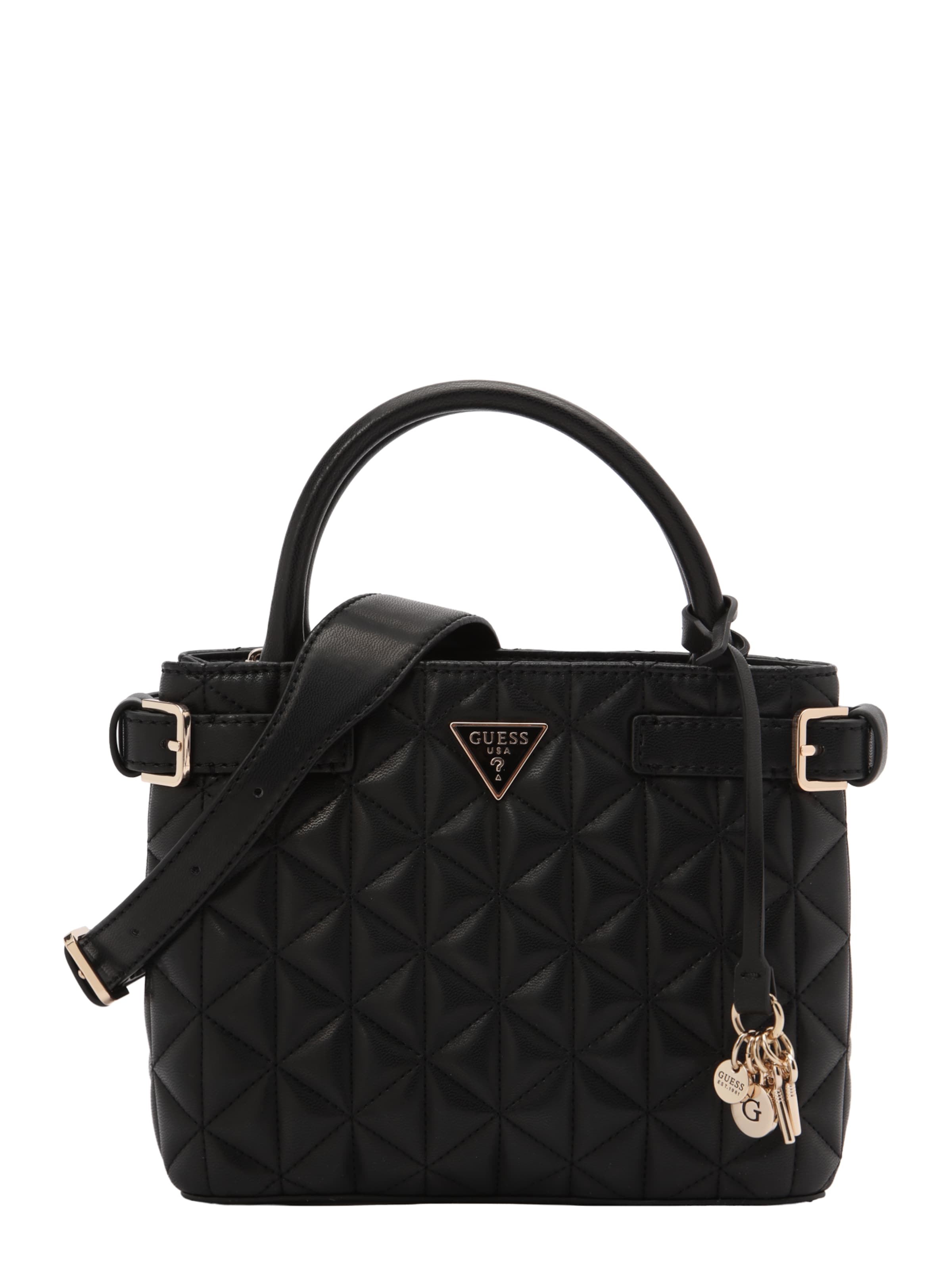 GUESS - Bolso de mano 'PAISLEIGH' en negro: frente