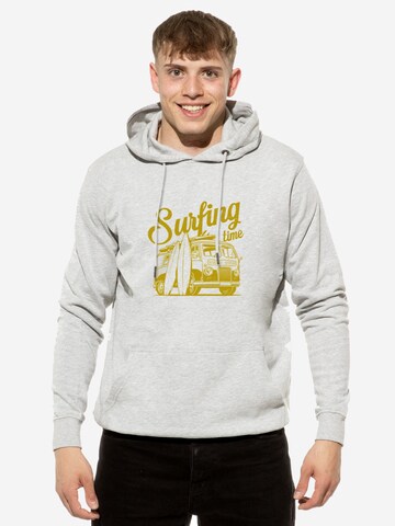 Sweat-shirt 'Surf Time - Urlaub & Meer' Cotton Prime en gris : devant