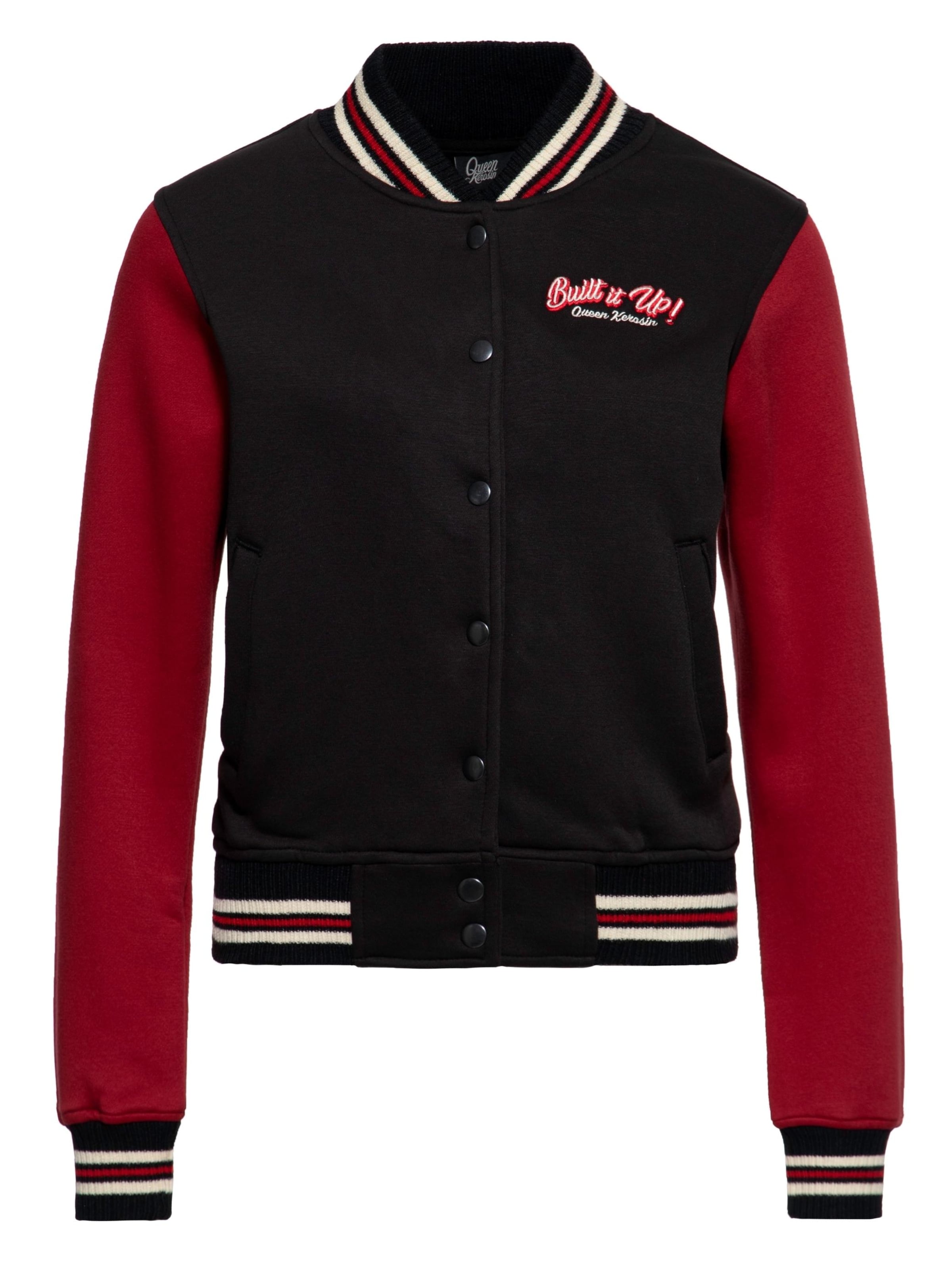 Queen Kerosin Zip-Up Hoodie 'Built it up!' in Purple: front