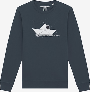 Sweat-shirt ' Astronaut in paper boat ' Watapparel en gris : devant