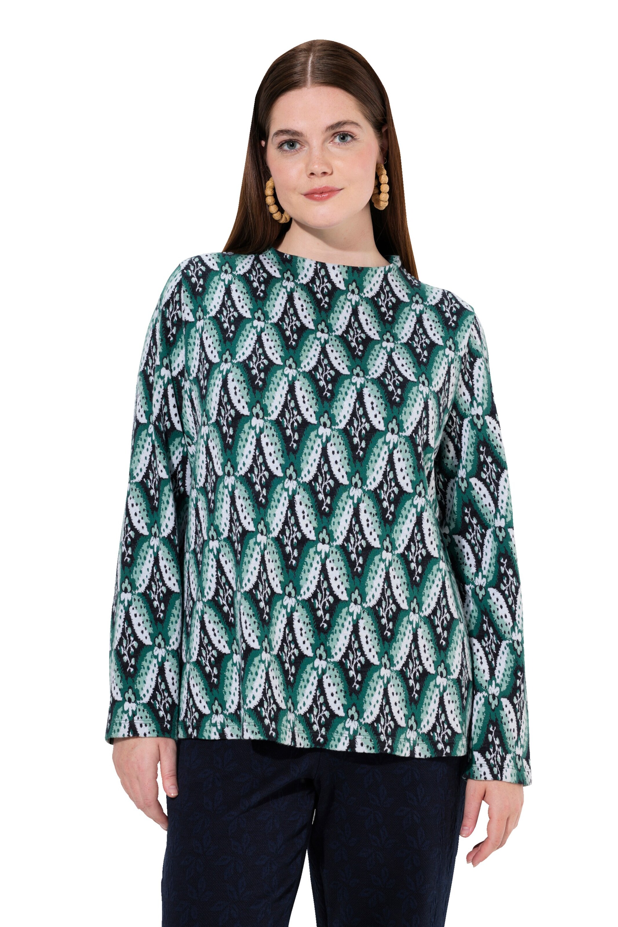 Ulla Popken Sweatshirt in Grün: Vorderseite