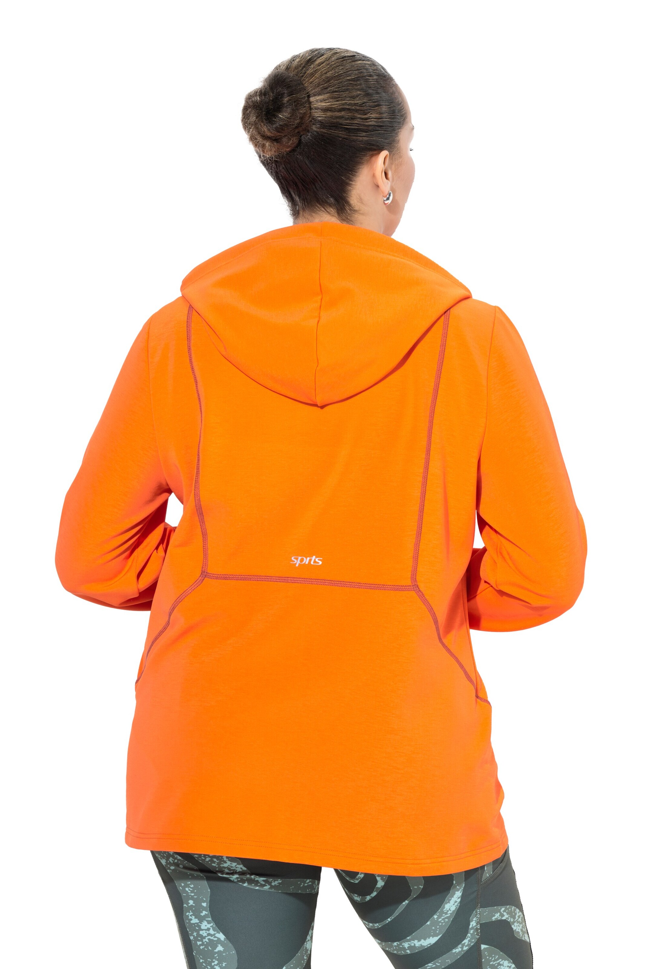 Ulla Popken Zip-Up Hoodie in Orange