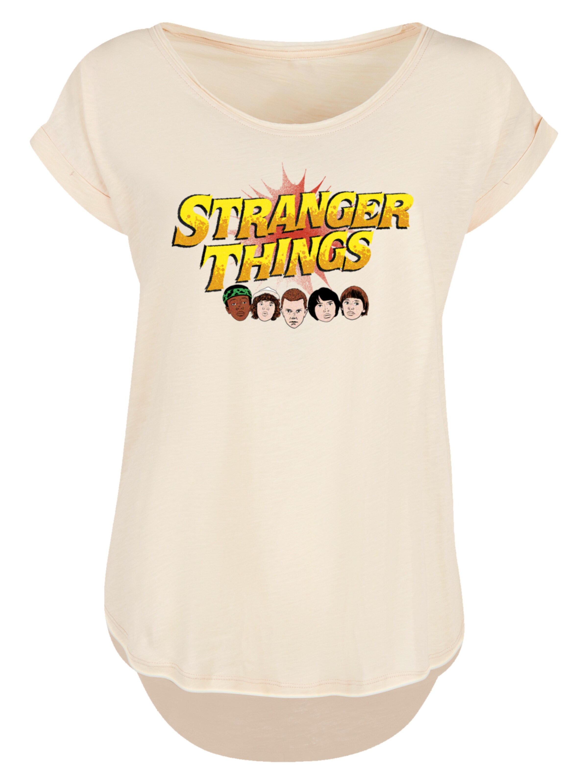 F4NT4STIC Shirt 'Stranger Things Comic Heads Netflix TV Series' in Beige: voorkant