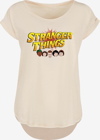 F4NT4STIC T-Shirt 'Stranger Things Comic Heads Netflix TV Series' in Beige: predná strana