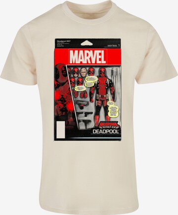 ABSOLUTE CULT Shirt 'Deadpool - Action Figure' in Beige: voorkant