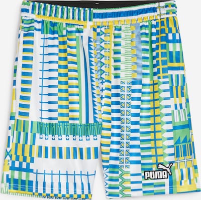 PUMA Sportske hlače u azur / limun / limeta / bijela, Pregled proizvoda