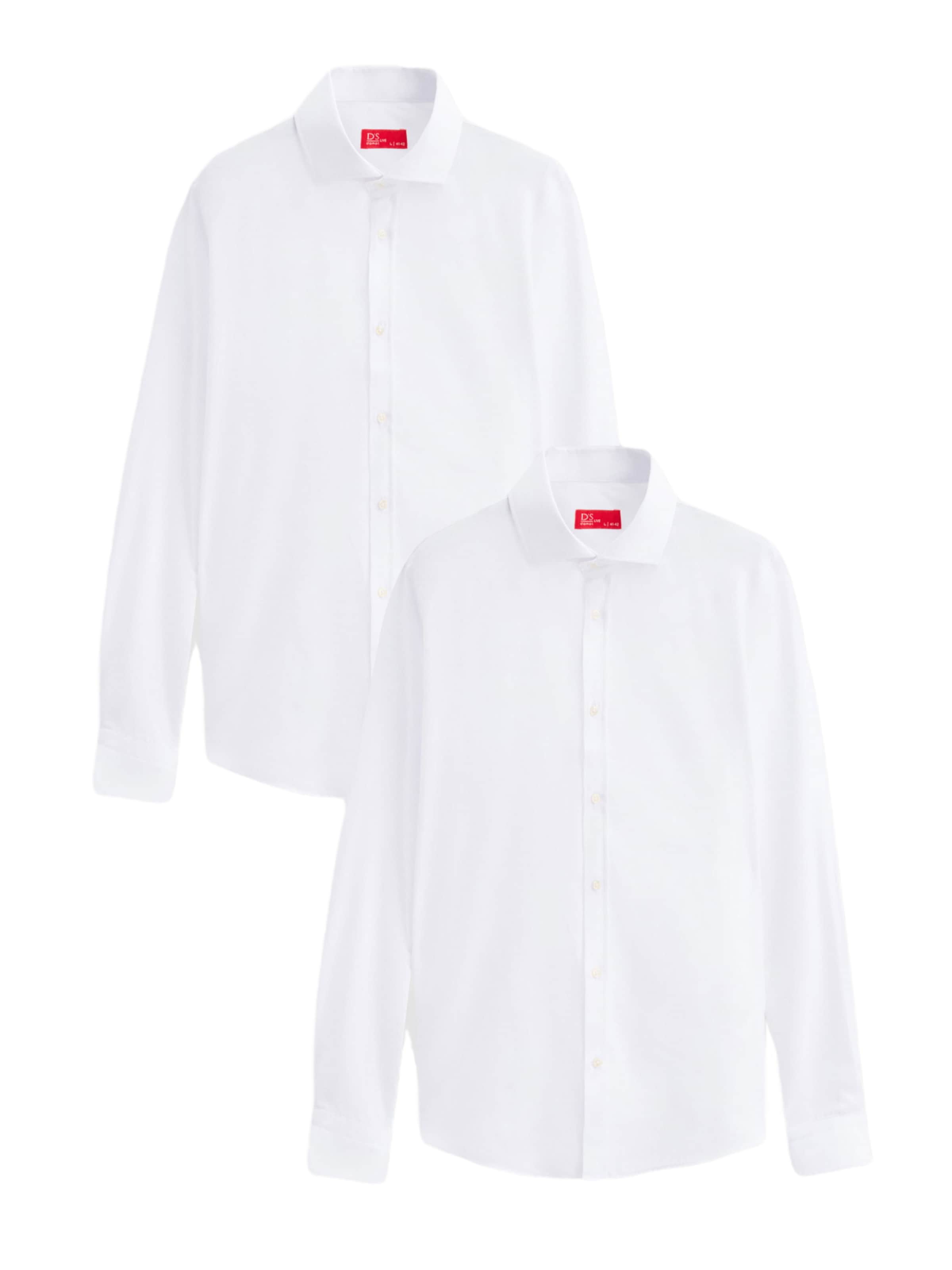 D’S Damat Regular Fit Businesshemd in Weiß: Vorderseite