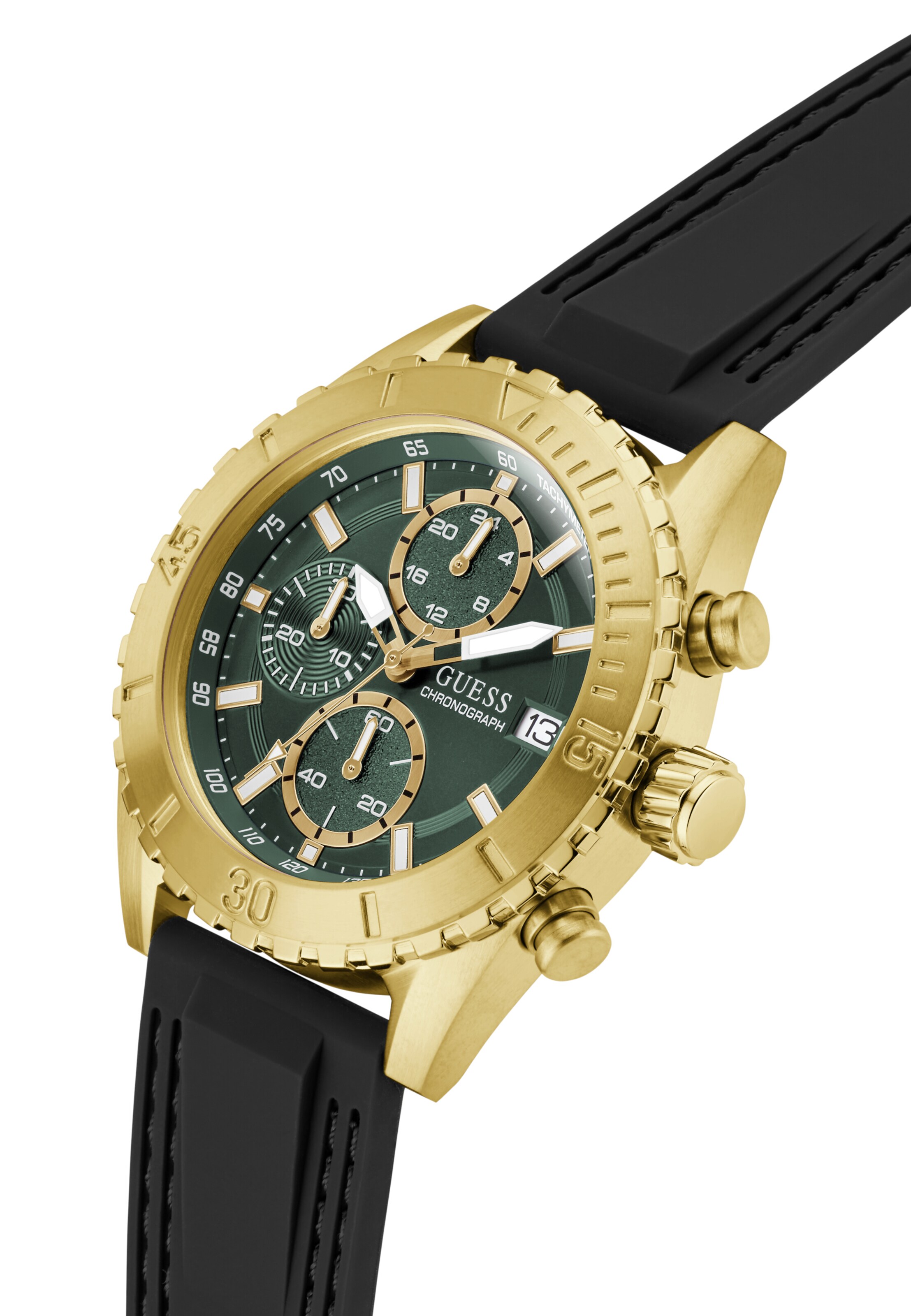 GUESS Analoog horloge 'Defender' in Zwart