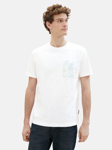 T-Shirt TOM TAILOR en blanc : devant