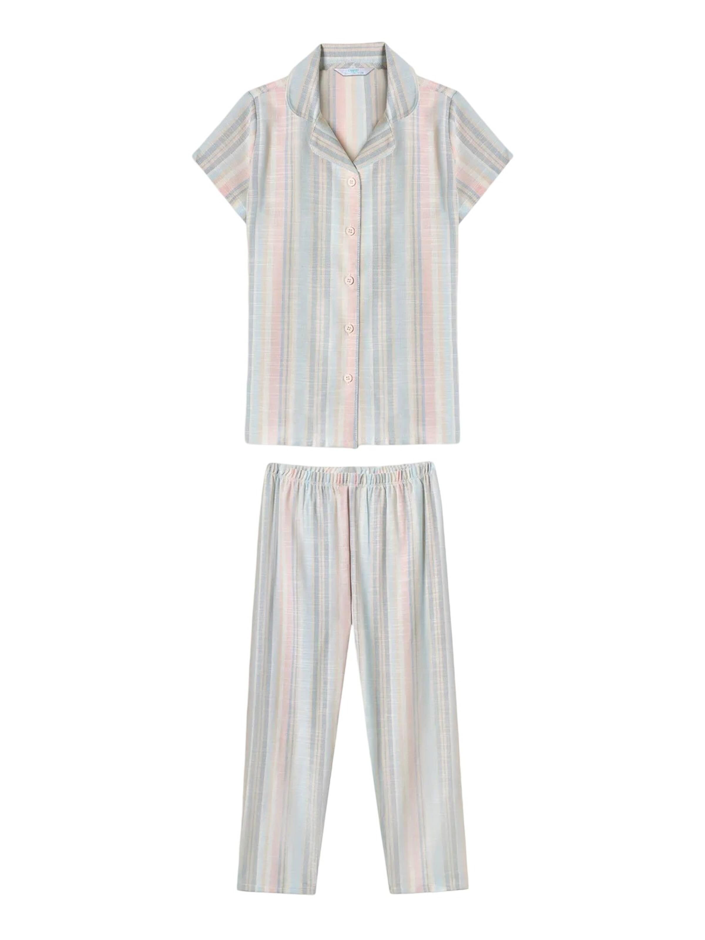 Penti Nachtkledij 'PENTI Gestreiftes Knopfhemd-Pyjama-Set für Mädchen' in Gemengde kleuren