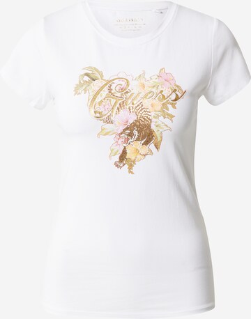 Maglietta 'Hibiscus' di GUESS in bianco: frontale