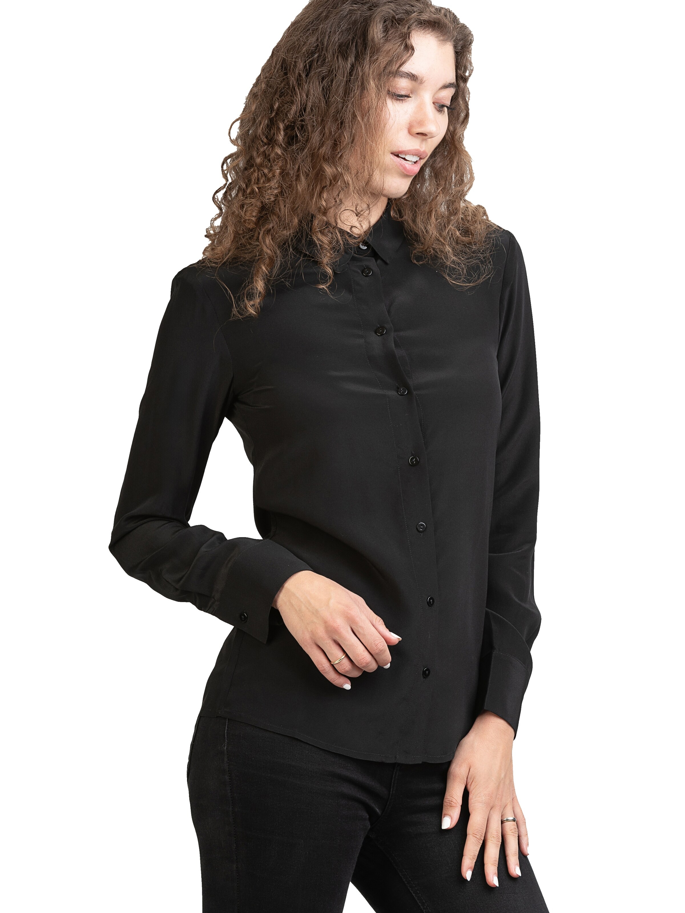 Camicia da donna 'Seidenbluse Collettoseta' di Posh Gear in nero
