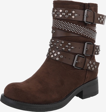 Ital-Design Stiefelette in Braun: Vorderseite