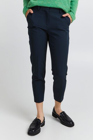 ICHI Slimfit Pantalon 'LEXI' in Blauw: voorkant